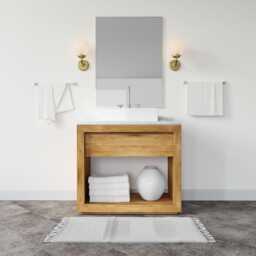 Bathroom Vanity Unit/Vanity Washbasin Cabinet Solid Wood Countertop Washbasin - thumbnail 1