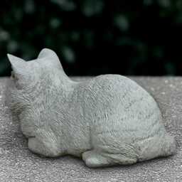 Outdoor White Cat Statue Concrete Kitty Sculpture Stone Kitten Decoration Memorial Ornament Cat Lover Gift Yard Art Handmade - thumbnail 4