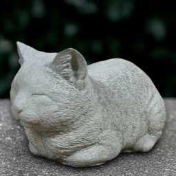 Outdoor White Cat Statue Concrete Kitty Sculpture Stone Kitten Decoration Memorial Ornament Cat Lover Gift Yard Art Handmade - thumbnail 3