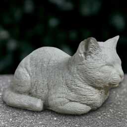 Outdoor White Cat Statue Concrete Kitty Sculpture Stone Kitten Decoration Memorial Ornament Cat Lover Gift Yard Art Handmade - thumbnail 2