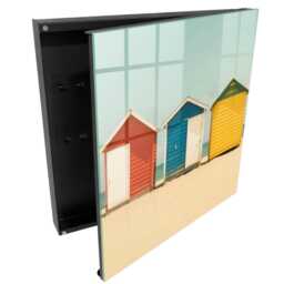 Colorful Houses Wall Mounted Key Cabinet, Yellow Box For Wall, Photographic Architecture, Beach Style Lovers - thumbnail 1