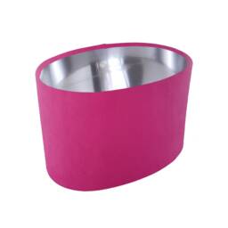 Pink Oval Lampshade in Velvet With Silver Lining