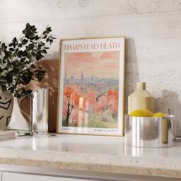 Hampstead Heath London Print, Hamstead Vintage Art, Poster, Wall Retro Art - thumbnail 2