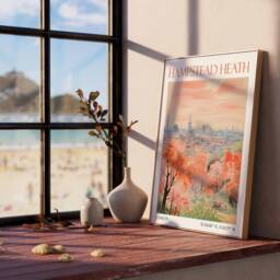 Hampstead Heath London Print, Hamstead Vintage Art, Poster, Wall Retro Art - thumbnail 3