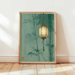 Japanese Lantern Poster, Bamboo Wall Art, Zen Print - thumbnail 4