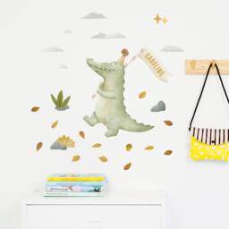 Personalized Alligator Kids Room Wall Decal Plastic-Free Paper Stickers