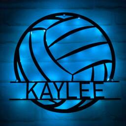 Custom Volleyball Metal Wall Art With Led Light, Personalized Player Name Sign Room Decor, Lights, Best Gifts - thumbnail 3