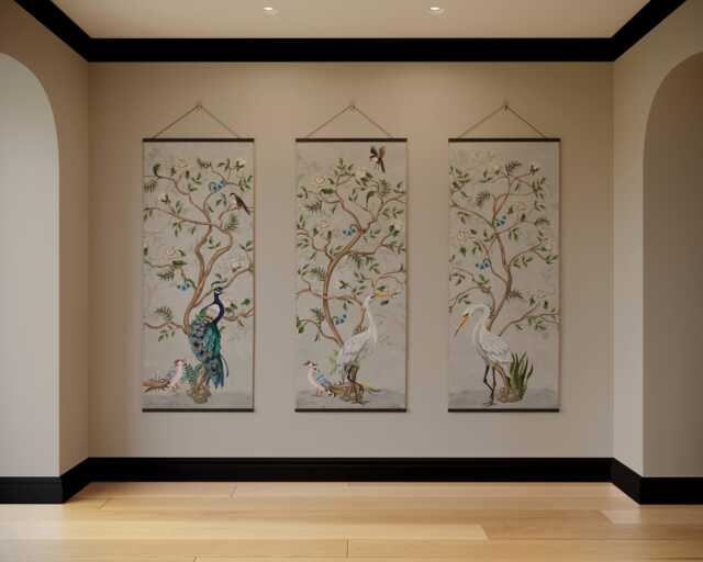 Chinoiserie Bird Tapestry - Wall Hanging Unique Art - image 1