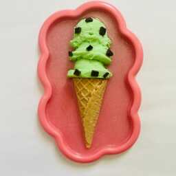 Mint Chocolate Chip Ice Cream Wall Hanging/ Dopamine Decor/ Maximalist Fake Food/ Food Pop Art/ Sculpture/ Funky Decor - thumbnail 2