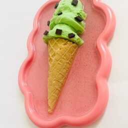 Mint Chocolate Chip Ice Cream Wall Hanging/ Dopamine Decor/ Maximalist Fake Food/ Food Pop Art/ Sculpture/ Funky Decor - thumbnail 3
