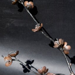 Sakura, Metal Sculpture, Japanese Cherry Blossom With A Vase, Made From Iron & Copper By The Steel Style Things - thumbnail 3