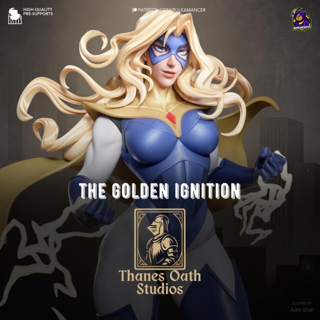 The Golden Ignition - Blaze Operative Solar Runner Blonde Blazer Resin Figure 16K - image 1