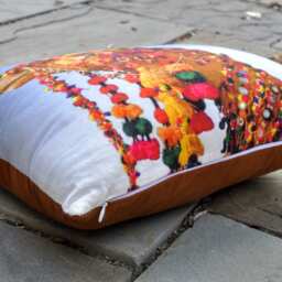 Indian Camel Pillow From Rattan - thumbnail 3