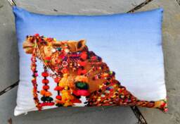 Indian Camel Pillow From Rattan
