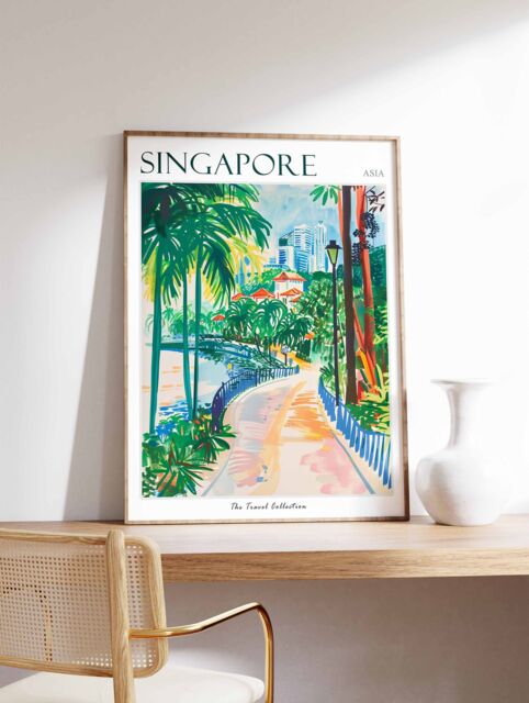 Singapore Travel Poster Tropical City Wall Art - image 1