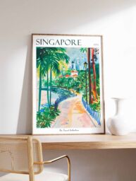 Singapore Travel Poster Tropical City Wall Art - thumbnail 1