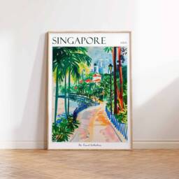 Singapore Travel Poster Tropical City Wall Art - thumbnail 3