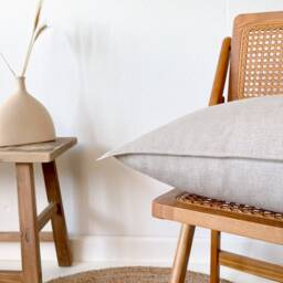 Natural Linen Cushion Cover, Throw Pillow Cover With Edge, Zipper For Sofa, Decorative - thumbnail 3