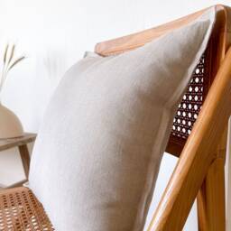 Natural Linen Cushion Cover, Throw Pillow Cover With Edge, Zipper For Sofa, Decorative - thumbnail 2