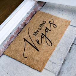 Mr & Mrs Surname Doormat - Custom Family Door Mat Home Decor Personalized Newlywed Gift Wedding Name Rug - thumbnail 2