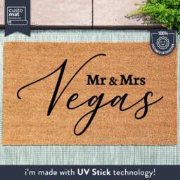 Mr & Mrs Surname Doormat - Custom Family Door Mat Home Decor Personalized Newlywed Gift Wedding Name Rug - thumbnail 1
