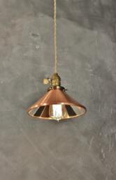 Industrial Light - Vintage Pendant Lamp With Cone Mirror Reflector Shade Antique Pharmacy Apothecary Steampunk Hanging - thumbnail 1