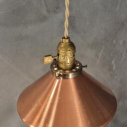 Industrial Light - Vintage Pendant Lamp With Cone Mirror Reflector Shade Antique Pharmacy Apothecary Steampunk Hanging - thumbnail 3