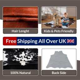 Bold Brown & White Cowhide Rug - Large Hair-On Leather For Modern Elegant Spaces - 59 X 64 Inches - thumbnail 3