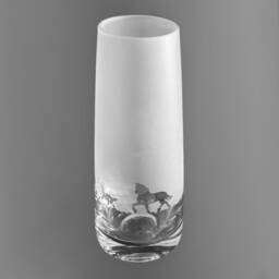 Friesian Horse Vase - 15cm Crystal Glass Bud Vase With Friesian Horse Frieze Design - thumbnail 1