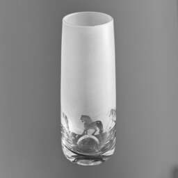 Friesian Horse Vase - 15cm Crystal Glass Bud Vase With Friesian Horse Frieze Design - thumbnail 3