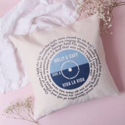 Wedding Song Lyrics Record Cushion Cover With Names, Date Personalised Family Home Decor - thumbnail 2