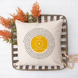 Wedding Song Lyrics Record Cushion Cover With Names, Date Personalised Family Home Decor - thumbnail 3