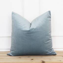 Blue Velvet Pillow Cover - Solid Throw Accent Designer Robins Egg Robin - thumbnail 2