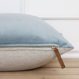 Blue Velvet Pillow Cover - Solid Throw Accent Designer Robins Egg Robin - thumbnail 3