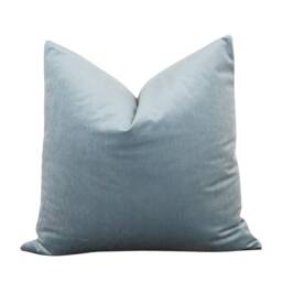 Blue Velvet Pillow Cover - Solid Throw Accent Designer Robins Egg Robin - thumbnail 1