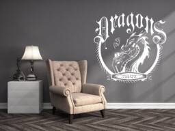 Dragon Wall Decals Sign Decal Bedroom Vinyl Stickers Home Decor Art Window Chu1391 - thumbnail 1