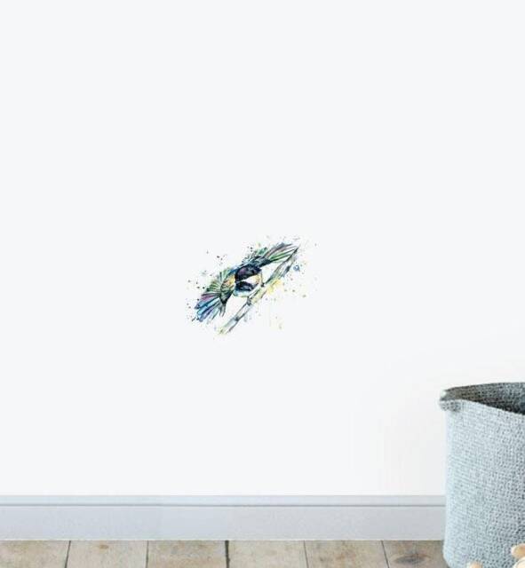 Chickadee Surfing Wall Sticker Decal - Illustration Stickers, Animals Decals, Home Decor, Art, Illustrations