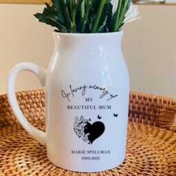 Personalised Memorial Flower Vase - in Loving Memory Gift For Mum Bereavement Small Jug Remembrance Sympathy - thumbnail 2