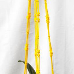 Yellow Large Plant Holder - Macrame 36 Inches 3mm Hanging Planter Wall Hanging Indoor Outdoor - thumbnail 3