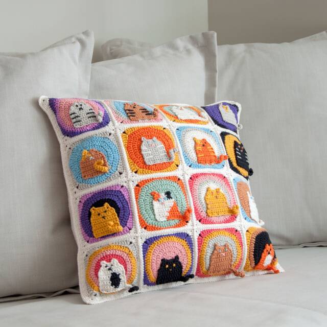 Cat Figured Pillowcase, Cats Pillow Case, Square Cushion Cover, Patchwork Throw Pillow, Kitten Home Decor, Gift For Lovers - image 1