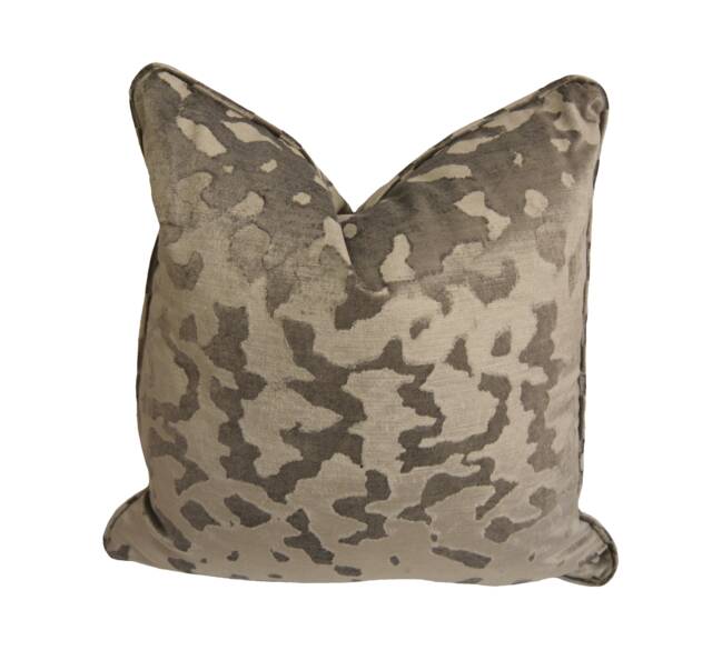 Harlequin - Luxe Silver Glamorous Animal Print Velvet Cushion Cover Throw Pillow Handmade Designer Home Decor - image 1
