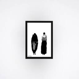Framed Print, Black & White Art, Abstract Art Africa Inspiration, Kitchen Wall Art, Bedroom Original Gift - thumbnail 2
