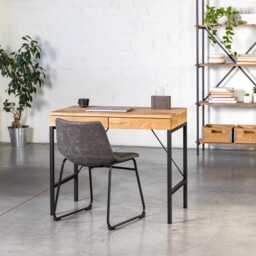 Office Desk Mennen Oak Wooden Table Unique Home Furniture Executive Computer Solid Wood Writing - thumbnail 2