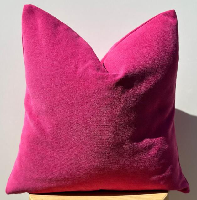 Pink Chenille Pillowcase, Magenta Throw Pillows, Fall Decor, Decorative Pillow Cover, 20x20 - image 1