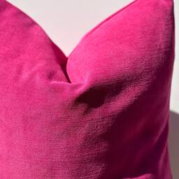 Pink Chenille Pillowcase, Magenta Throw Pillows, Fall Decor, Decorative Pillow Cover, 20x20 - thumbnail 3