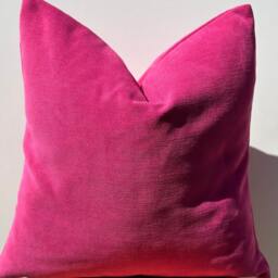 Pink Chenille Pillowcase, Magenta Throw Pillows, Fall Decor, Decorative Pillow Cover, 20x20 - thumbnail 4