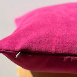 Pink Chenille Pillowcase, Magenta Throw Pillows, Fall Decor, Decorative Pillow Cover, 20x20 - thumbnail 2