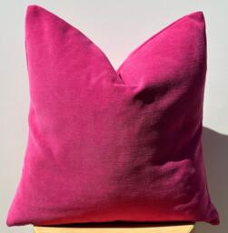 Pink Chenille Pillowcase, Magenta Throw Pillows, Fall Decor, Decorative Pillow Cover, 20x20 - thumbnail 1