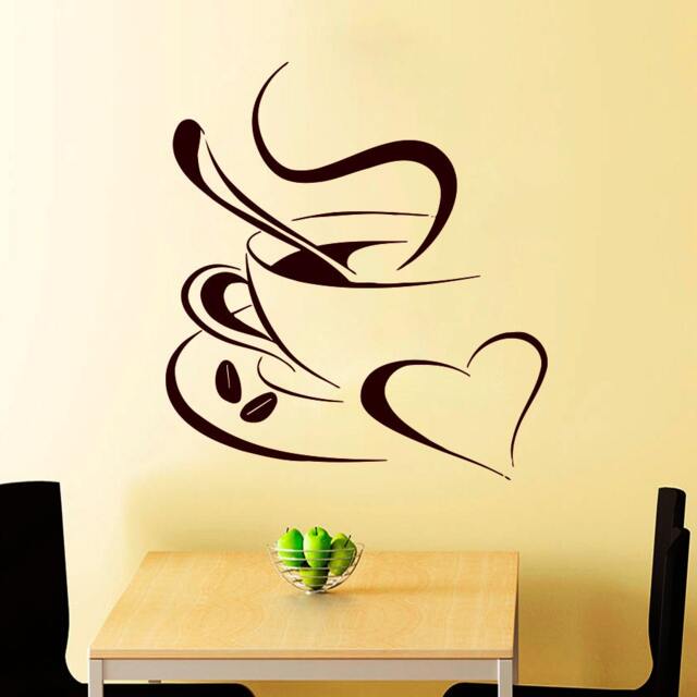 Coffee Wall Decals Cup Decal Cafe Vinyl Stickers Home Decor Kitchen Art Cc5 - image 1