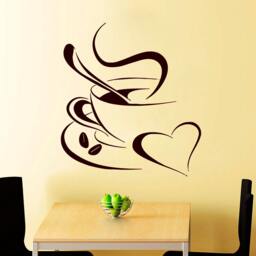 Coffee Wall Decals Cup Decal Cafe Vinyl Stickers Home Decor Kitchen Art Cc5 - thumbnail 1
